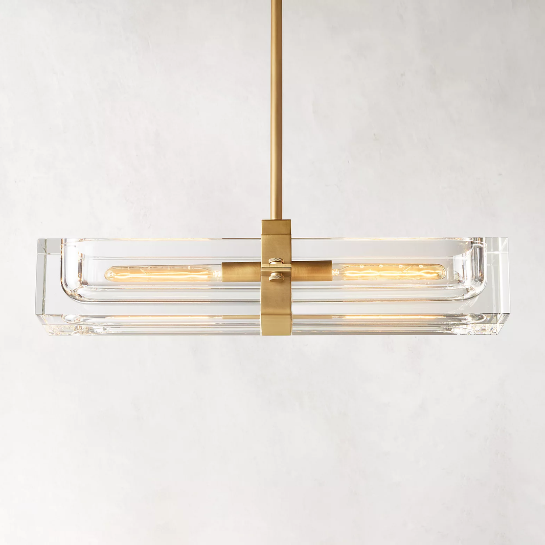 Savile Crystal Block Linear Chandelier 24"