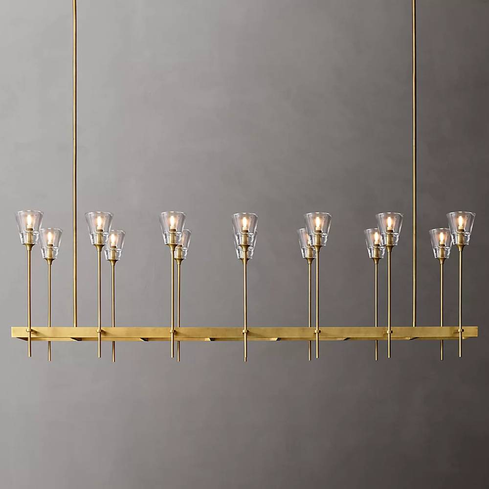 Torche Sculpted Glow Rectangular Chandelier 67"