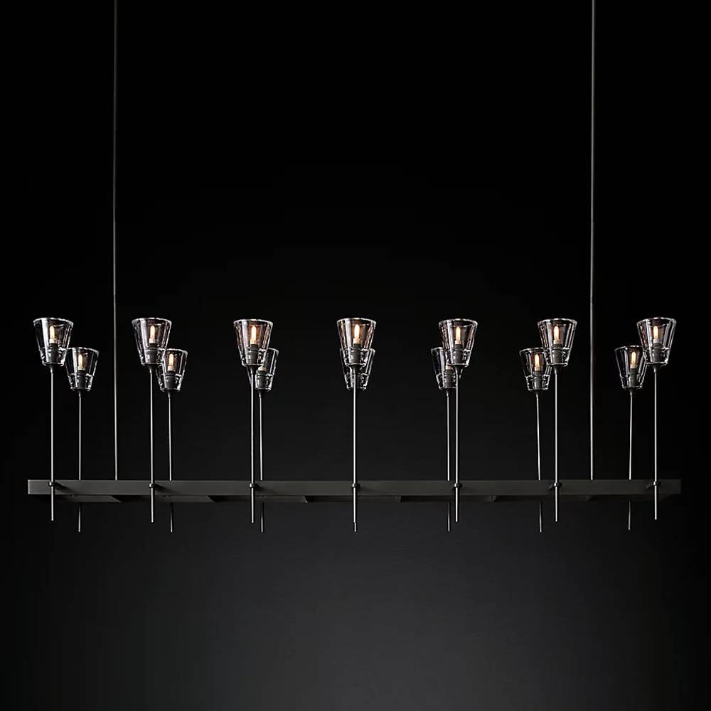 Torche Sculpted Glow Rectangular Chandelier 67"