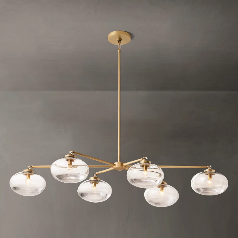 Cabrette Float Glass Mobile Linear Chandelier 60"