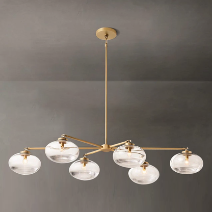 Cabrette Float Glass Mobile Linear Chandelier 60"