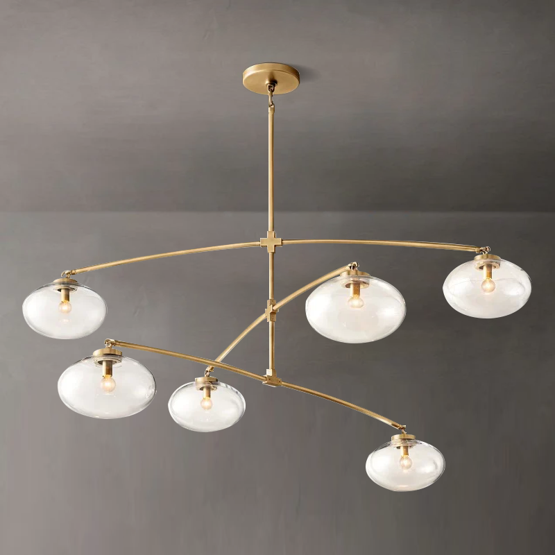 Cabrette Float Glass Mobile Round Chandelier 60"