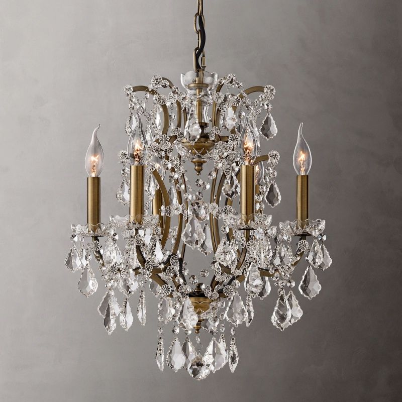 Rococo Vintage Crystal Round Chandelier 18"