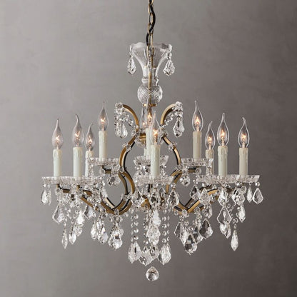 Rococo Vintage Crystal Round Chandelier 28"