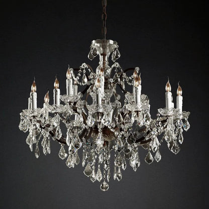 Rococo Vintage Crystal Round Chandelier 33"