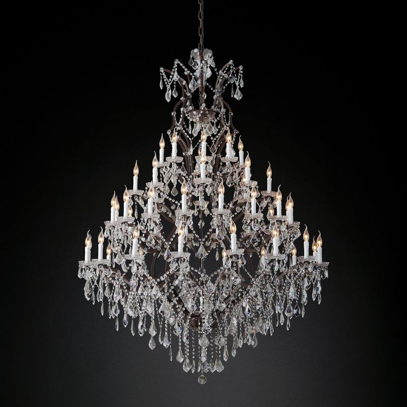 Rococo Vintage Crystal Round Chandelier 60"