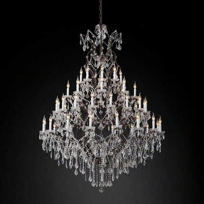 Rococo Vintage Crystal Round Chandelier 72"