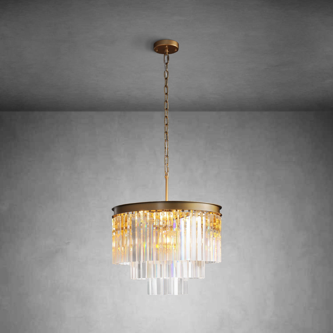 Odiana Series K9 Crystal Tiered Round Chandelier 19" 31" 43" Chandelier For Living Room Dinning Room