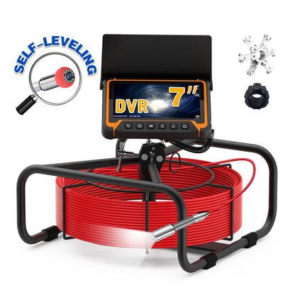 H7DVE Sewer Inspection Camera – 512Hz Locator, Self-Leveling, 7" IPS Monitor