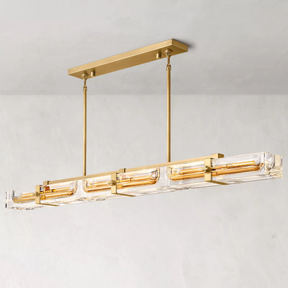 Savile Crystal Block Linear Chandelier 72"