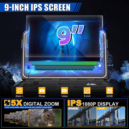 DrainPangolin DP09D1 | Professional 9" HD Sewer Camera - The Ultimate Starter Kit for Pipe Inspection Businesses