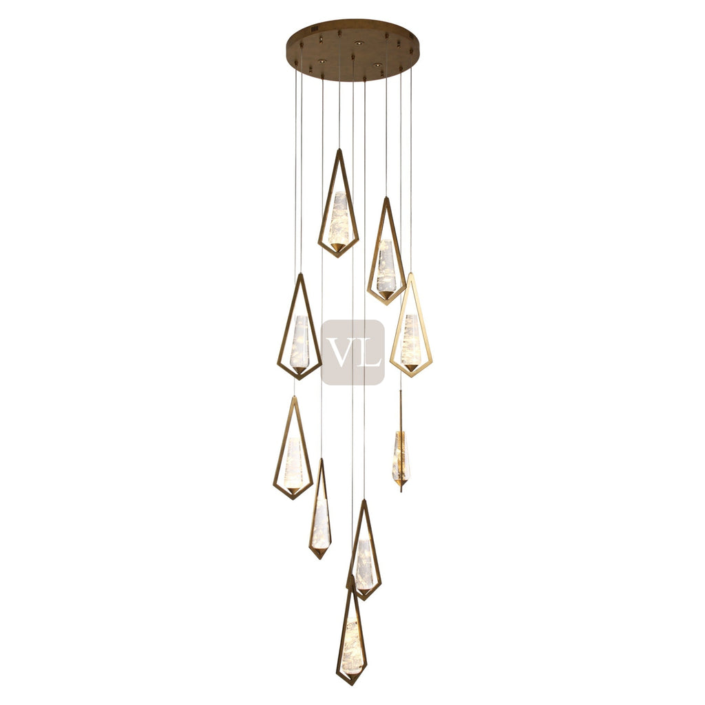 Geometric Crystal Drop Chandelier