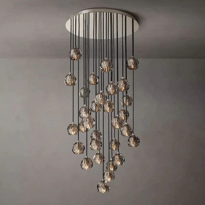 Boule De Radiant Crystal Cluster Chandelier 30"