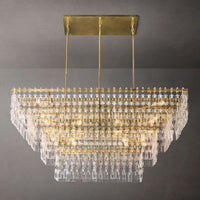 Marignan Modern Crystal Tiered Rectangle Chandelier 72"