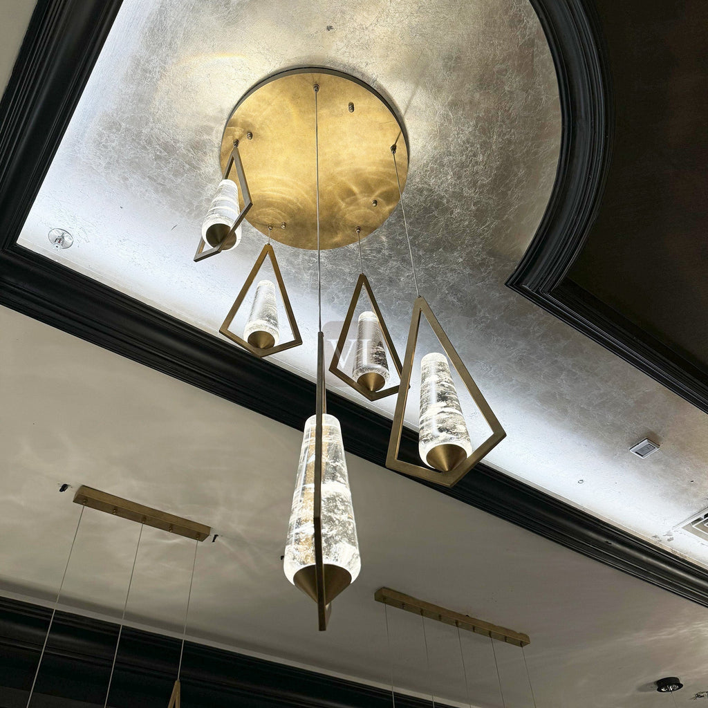 Geometric Crystal Drop Chandelier