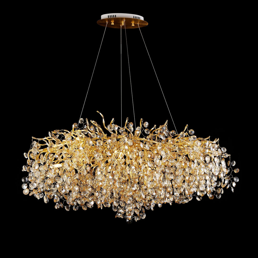 Rhy Crystal Quatre Oval Branch Penny Chandelier