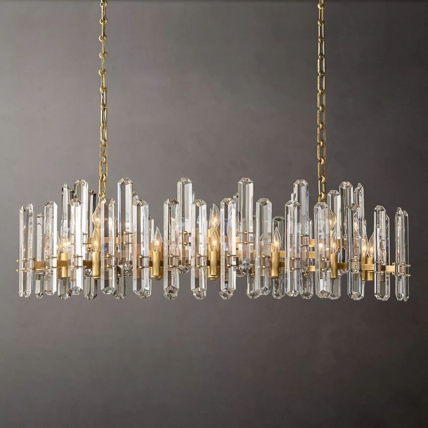 Monclair Radiant Crystal Linear Chandelier 54"