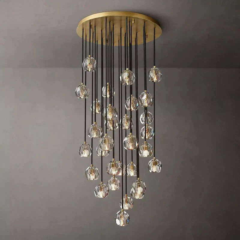 Boule De Radiant Crystal Cluster Chandelier 30"