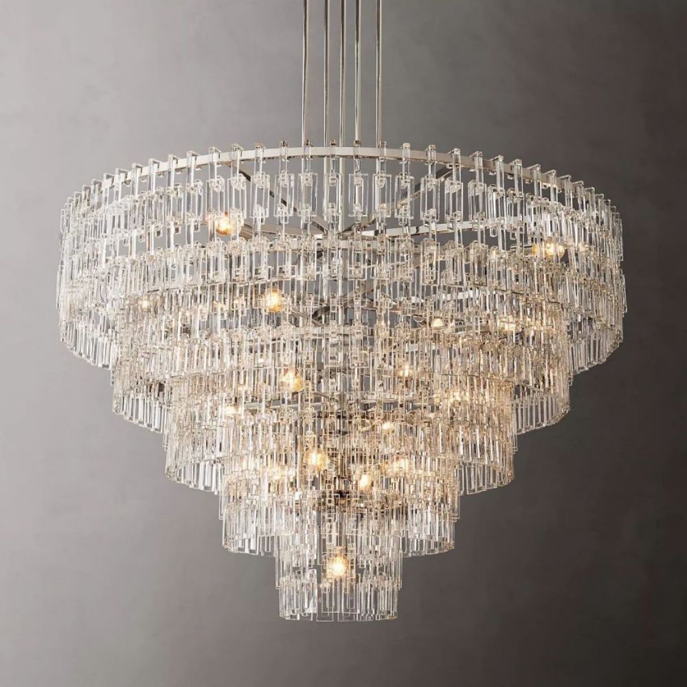 Marignan Modern Crystal Tiered Round Chandelier 60"