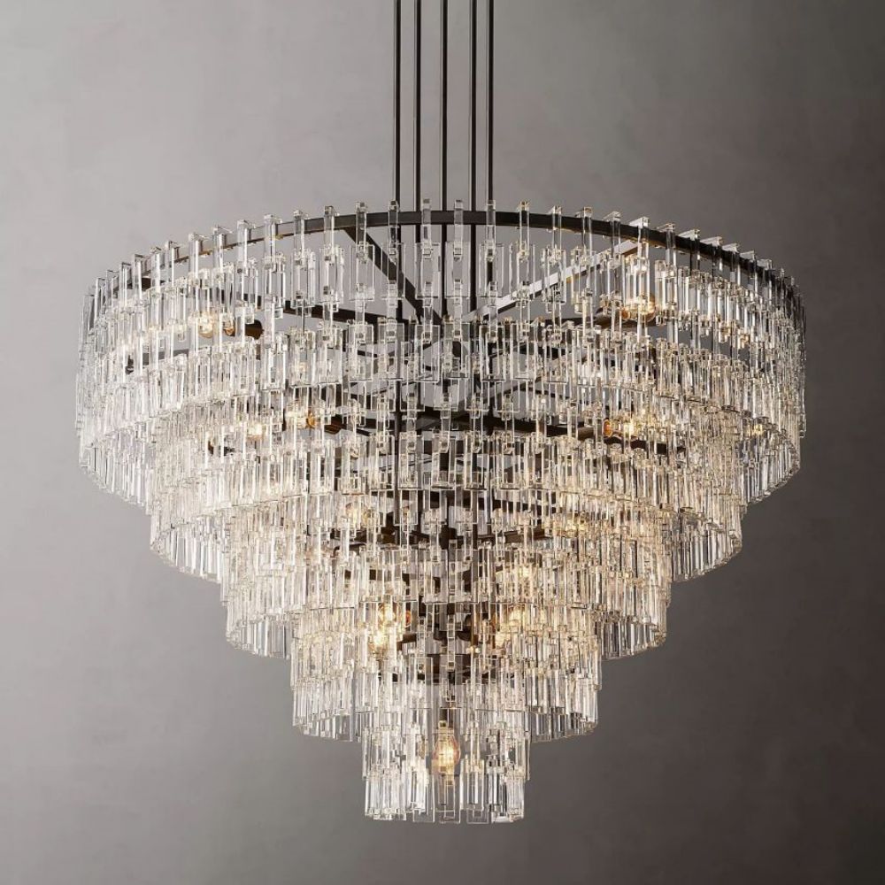 Marignan Modern Crystal Tiered Round Chandelier 60"