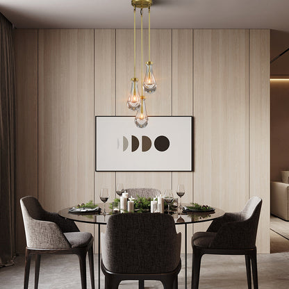 Rain Aura Glass Round Chandelier 8"