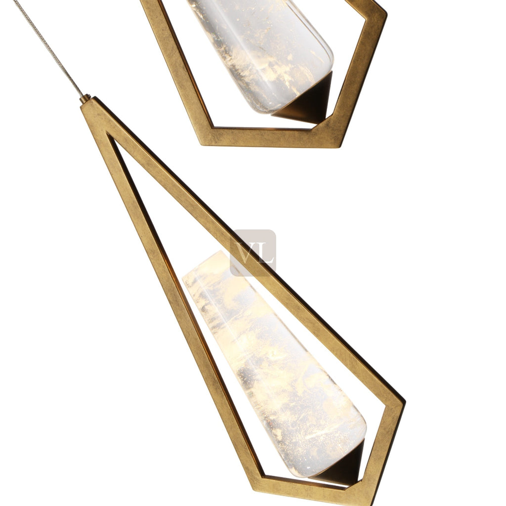 Geometric Crystal Drop Chandelier