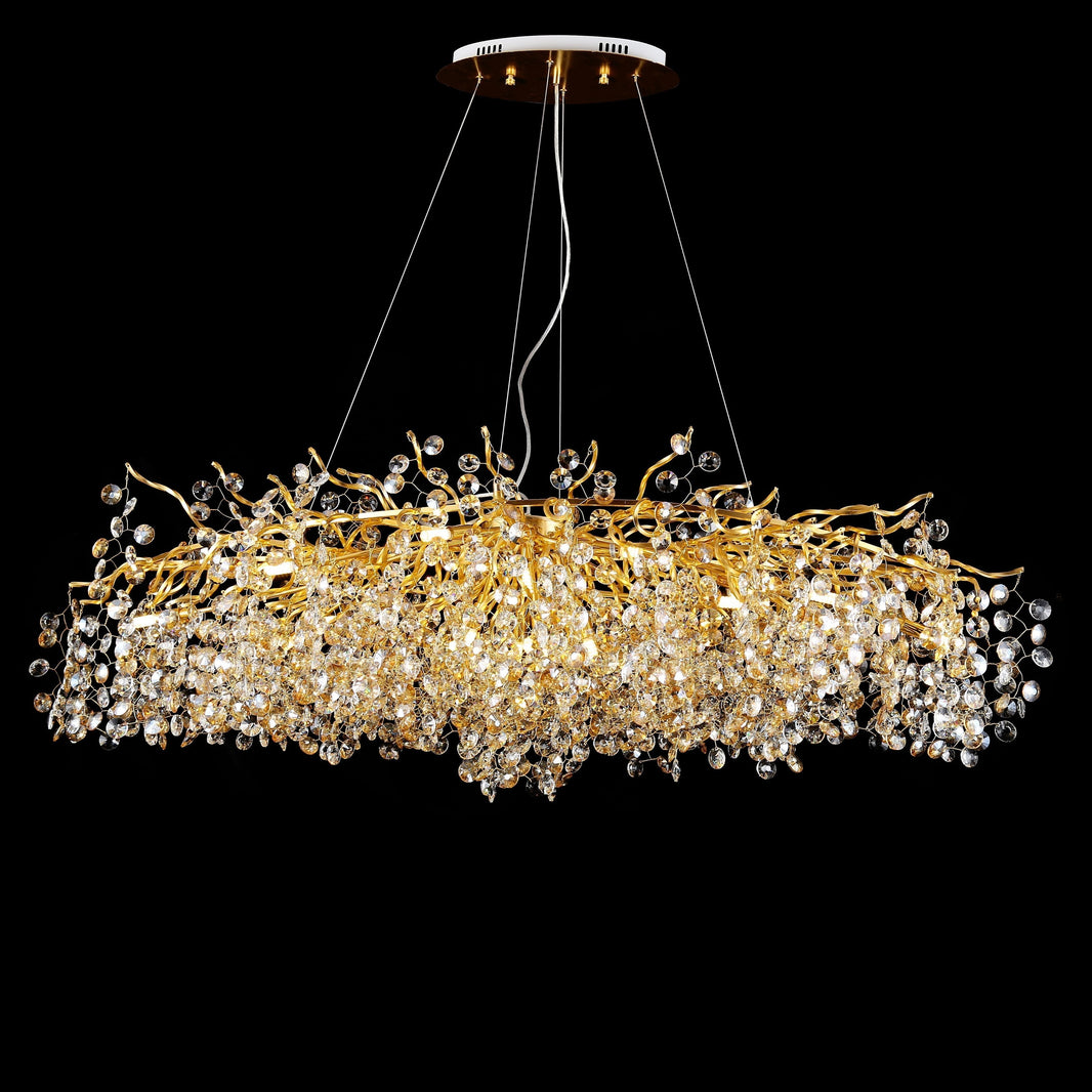 Rhy Crystal Quatre Oval Branch Penny Chandelier