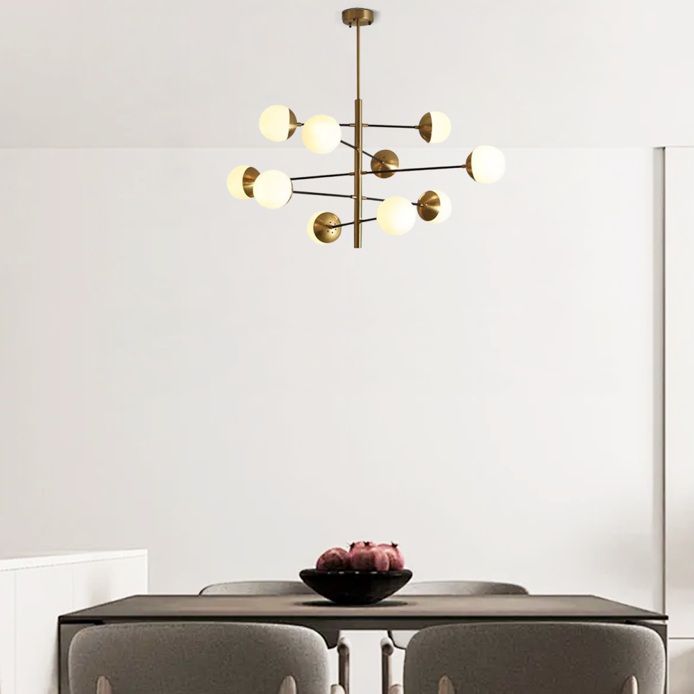 Gold Chandelier – Multi Globe Metal/Glass Dining ROOM