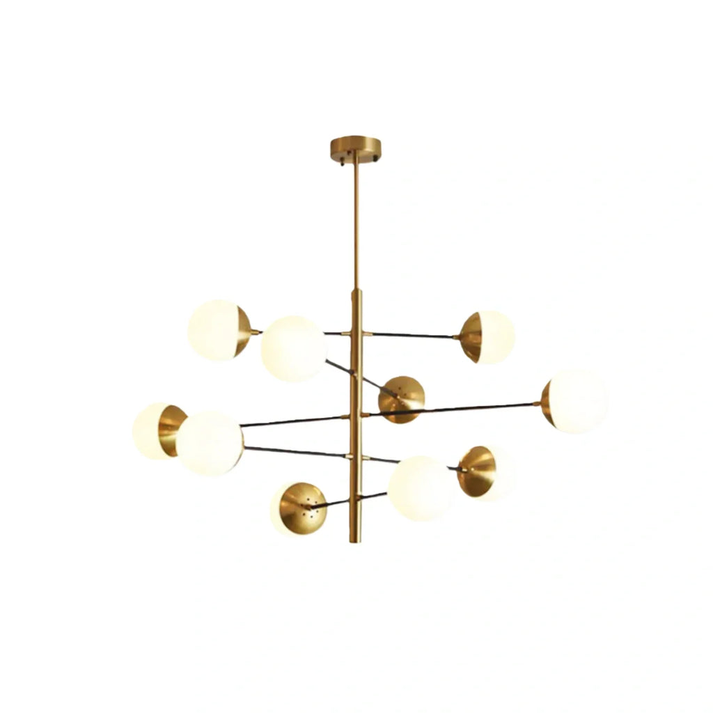 drainpangolin Nebula Nordic Gold Chandelier – Multi Globe Metal and Glass Light for Dining Room Bedroom