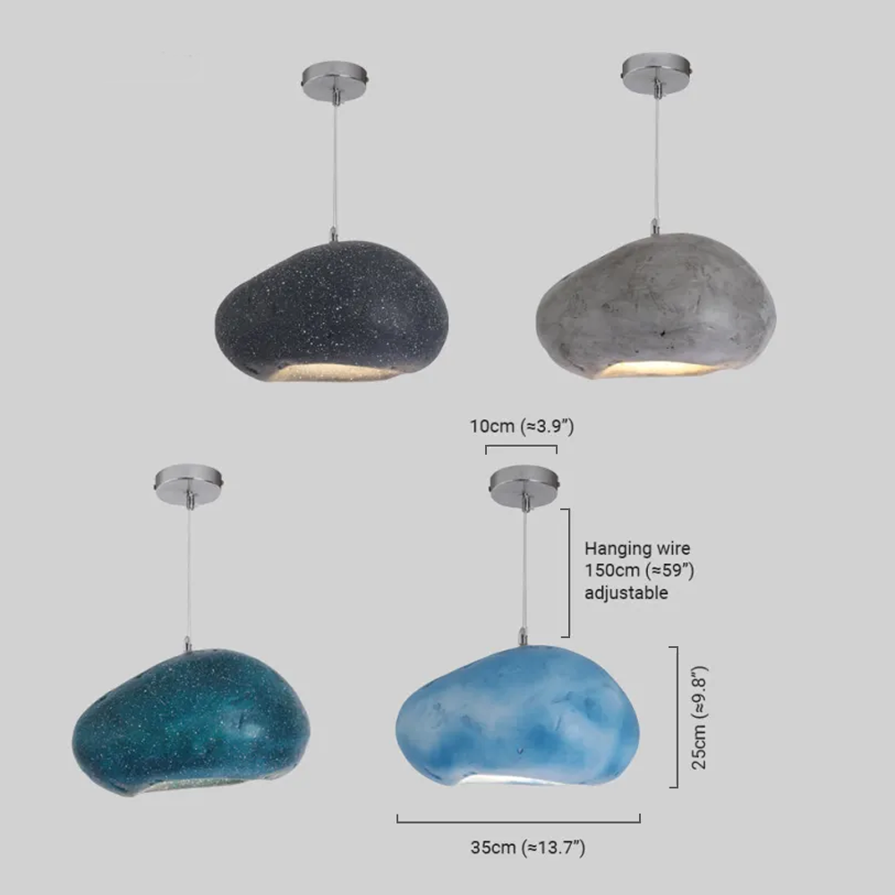 Art Deco Blue Pendant Light –Dimensions