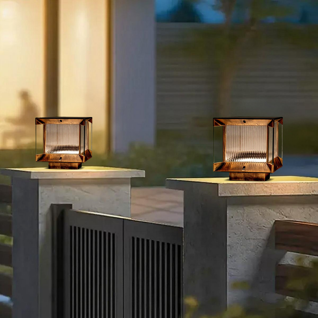 Modern Pathway Lights - Black Metal Rectangular Design for Garden