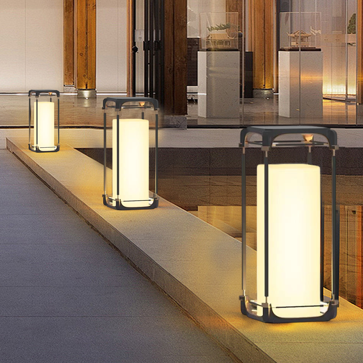 Modern Square Outdoor Floor Lamp