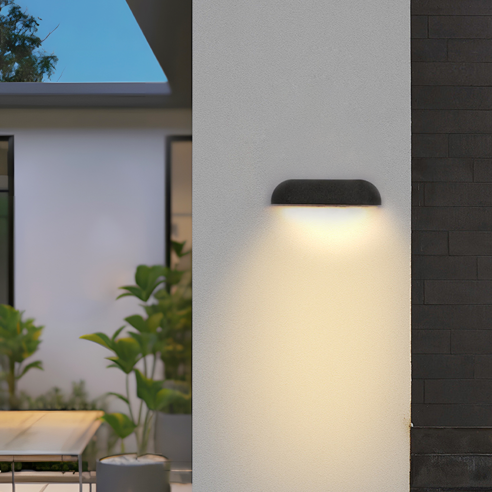 Modern Arched Outdoor Wall Lamp Black