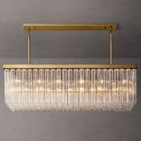 Cielo Lustred Glass Rectangle Chandelier 73"