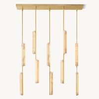 Audubon Sculpt Alabaster Linear Chandelier 54"