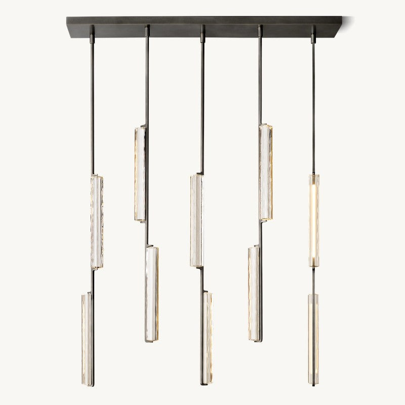 Audubon Sculpt Crystal Linear Chandelier 54"