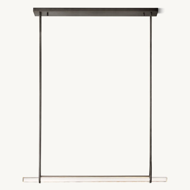 Audubon Sculpt Crystal Single Bar Linear Chandelier 60"