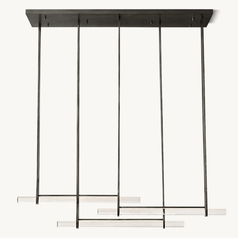 Audubon Sculpt Crystal Triple Bar Linear Chandelier 60"