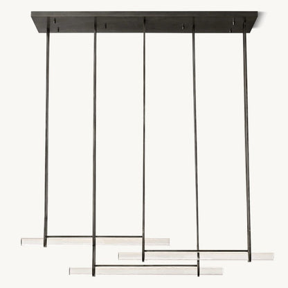 Audubon Sculpt Crystal Triple Bar Linear Chandelier 60"