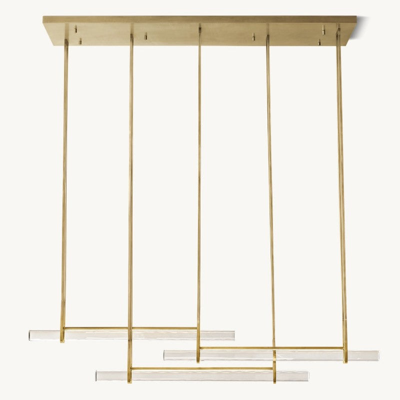 Audubon Sculpt Crystal Triple Bar Linear Chandelier 60"