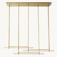 Audubon Sculpt Crystal Triple Bar Linear Chandelier 72"