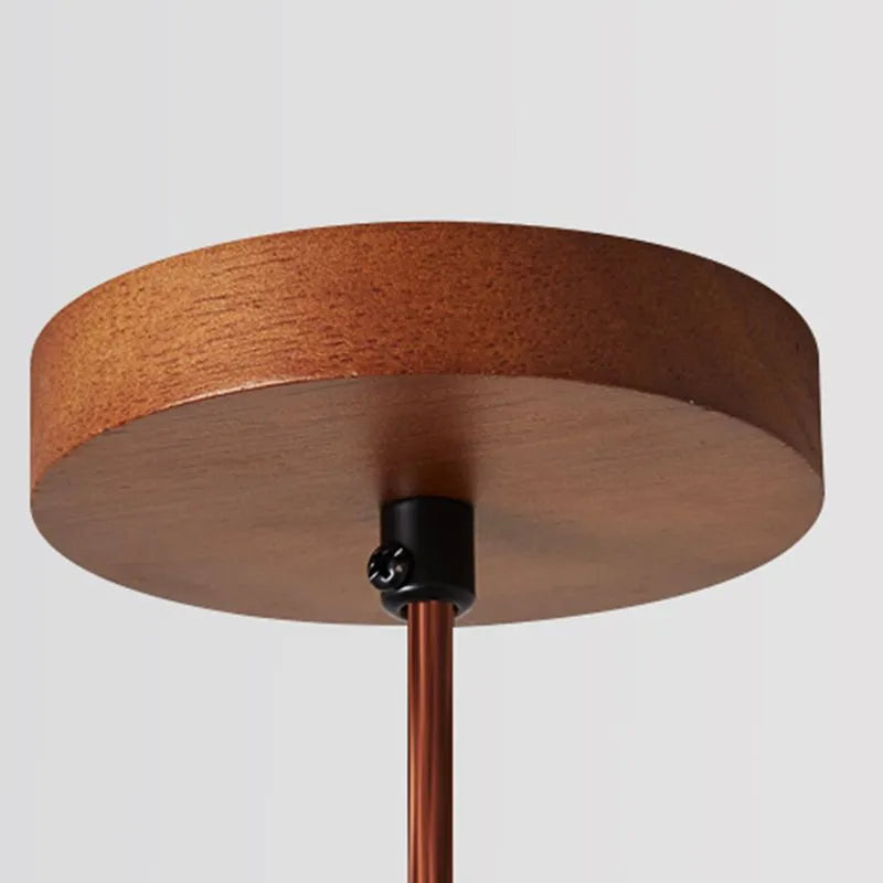 Pendant Light — Natural Wood & Stone Cylinder for Dining Room