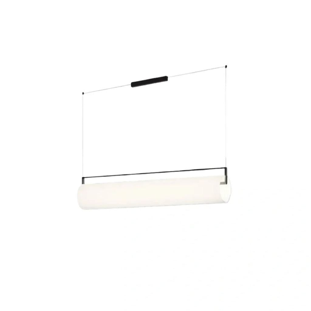White Pendant Light – Cylindrical Metal & Acrylic Fixture