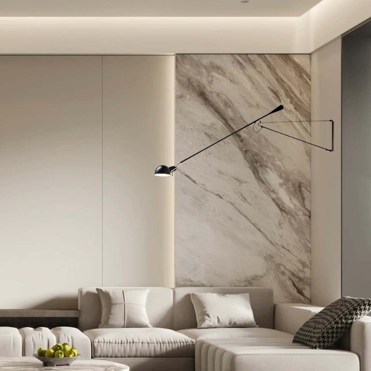 Modern Black Swing - Arm Wall Lamp Living Room