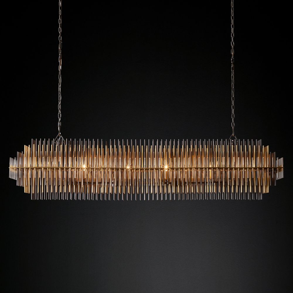 Emile Gradient Spire Rectangular Chandelier 54"