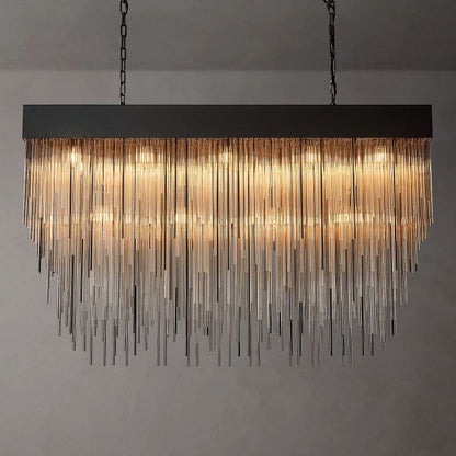 Cascada Stacked Prism Rectangular Chandelier 54"