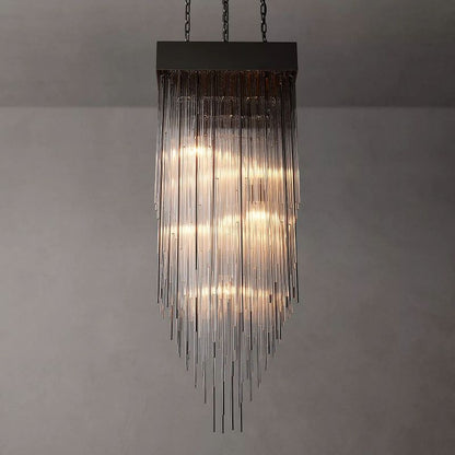 Cascada Stacked Prism Square Chandelier 21"