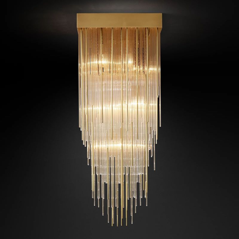 Cascada Stacked Prism Square Chandelier 21"