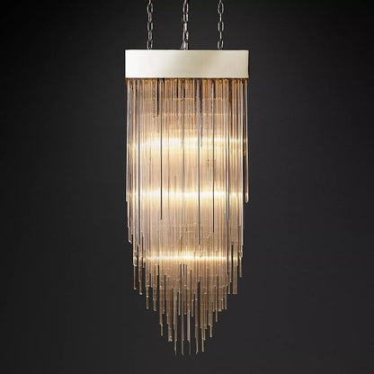 Cascada Stacked Prism Square Chandelier 21"