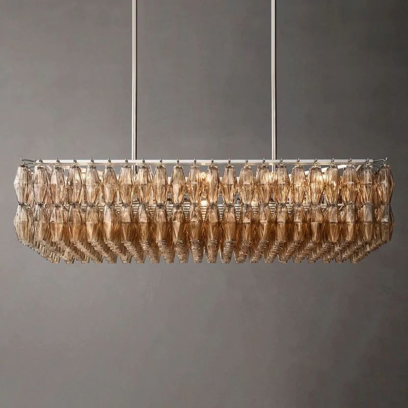 Chiara Murano Glass Rectangular Chandelier 54"